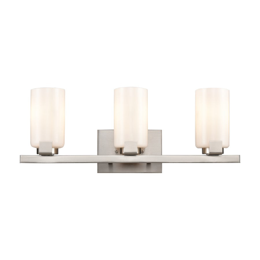 Atlas Lighting Dressler 22'' Wide 3Lt Vanity Light, Nickel/White