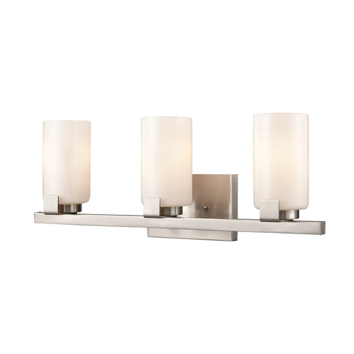 Atlas Lighting Dressler 22'' Wide 3Lt Vanity Light, Nickel/White
