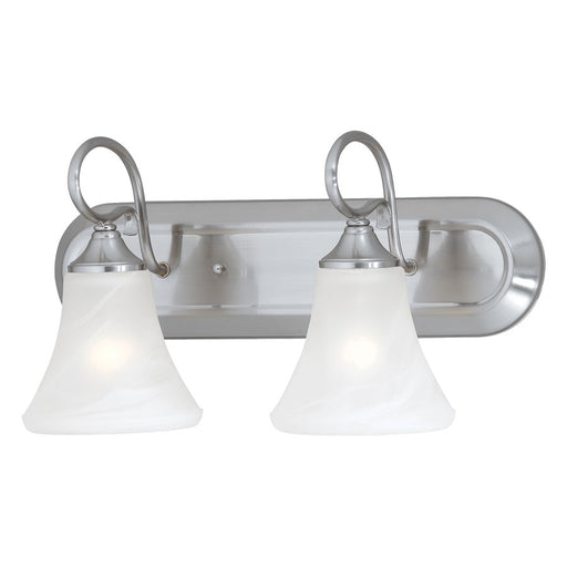 Atlas Lighting Elipse 18'' Wide 2Lt Vanity Light, Nickel/White