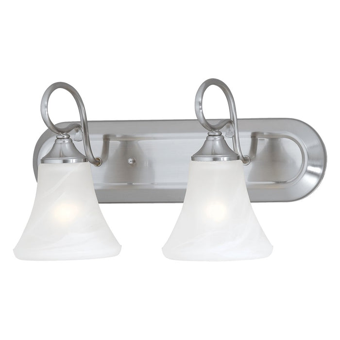 Atlas Lighting Elipse 18'' Wide 2Lt Vanity Light, Nickel/White