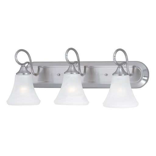 Atlas Lighting Elipse 24'' Wide 3Lt Vanity Light, Nickel/White