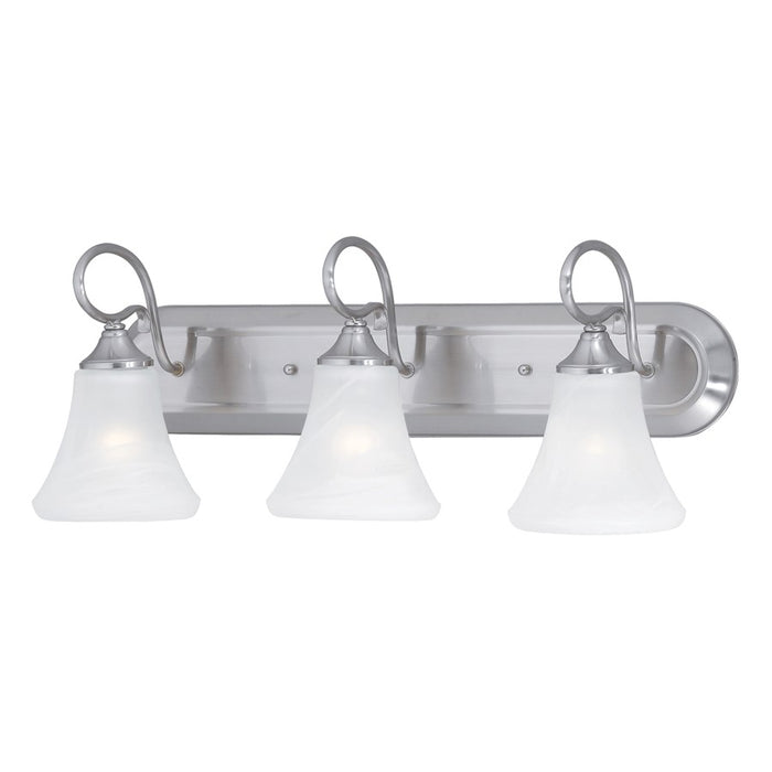 Atlas Lighting Elipse 24'' Wide 3Lt Vanity Light, Nickel/White
