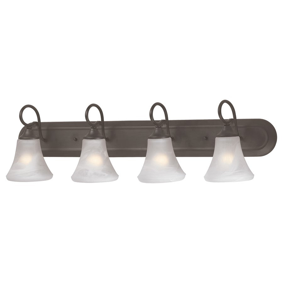 Atlas Lighting Elipse 36'' Wide 4Lt Vanity Light, Bronze/White - WL11285-BZ