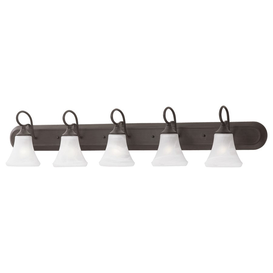 Atlas Lighting Elipse 48'' Wide 5Lt Vanity Light, Bronze/White - WL11286-BZ