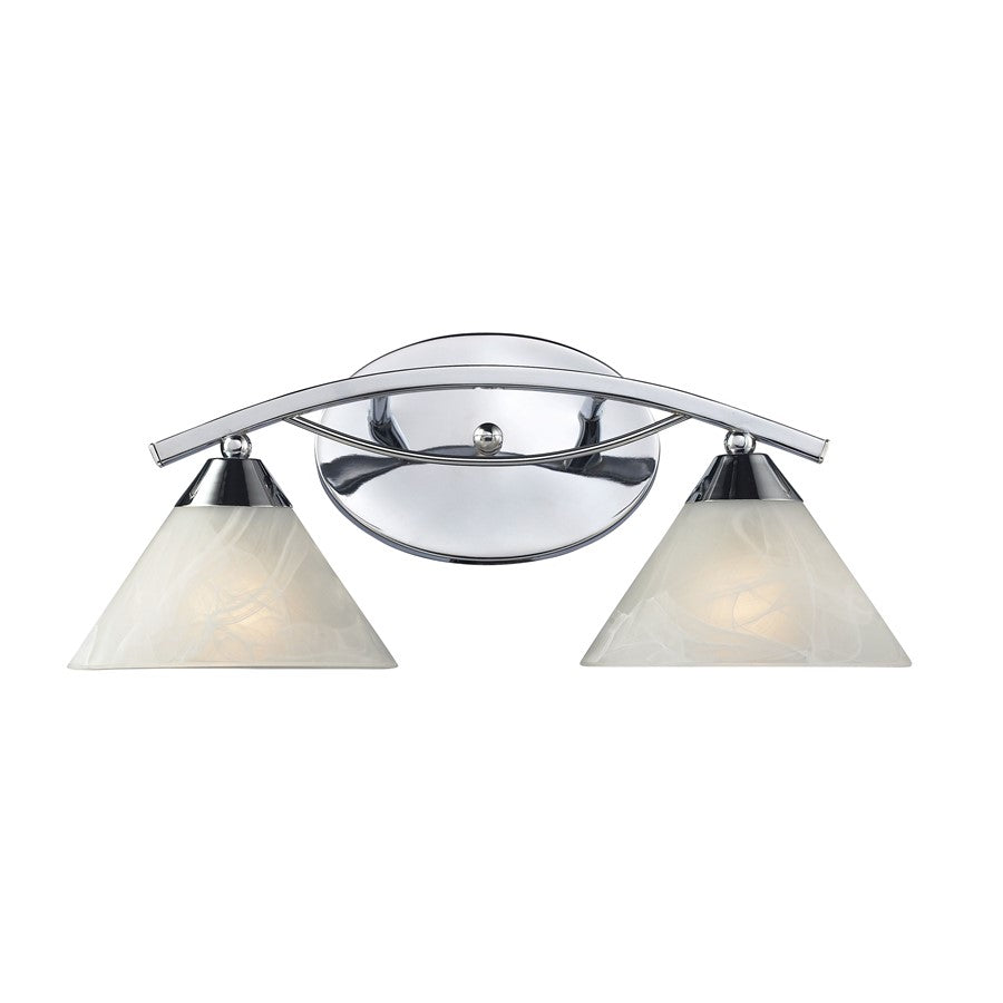 Atlas Lighting Elysburg 18'' Wide 2Lt Vanity Light, Chrome/White
