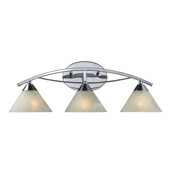 Atlas Lighting Elysburg 25'' Wide 3Lt Vanity Light, Chrome/White