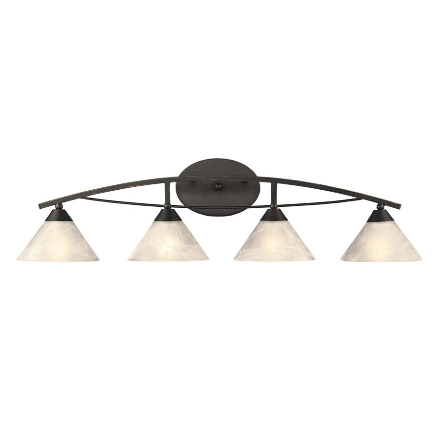 Atlas Lighting Elysburg 36'' Wide 4Lt Vanity Light, Bronze/White