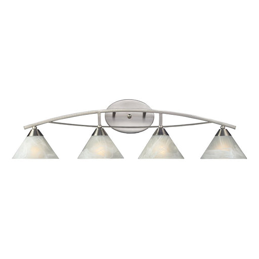 Atlas Lighting Elysburg 36'' Wide 4Lt Vanity Light, Nickel/White