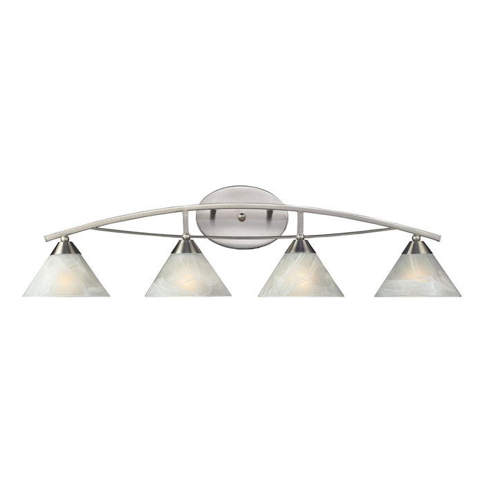 Atlas Lighting Elysburg 36'' Wide 4Lt Vanity Light, Nickel/White