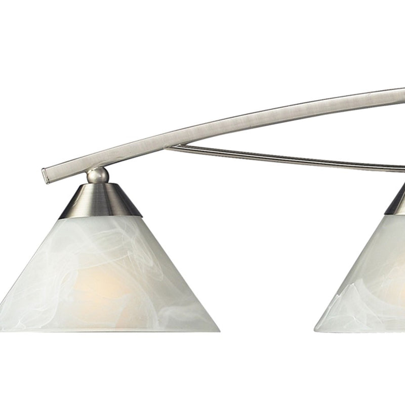 Atlas Lighting Elysburg 36in 4-Light Vanity Light | Transitional Satin Nickel and White Glass | Bathroom Vanity | 36 x 9 x 9 in | Model WL11290-NK
