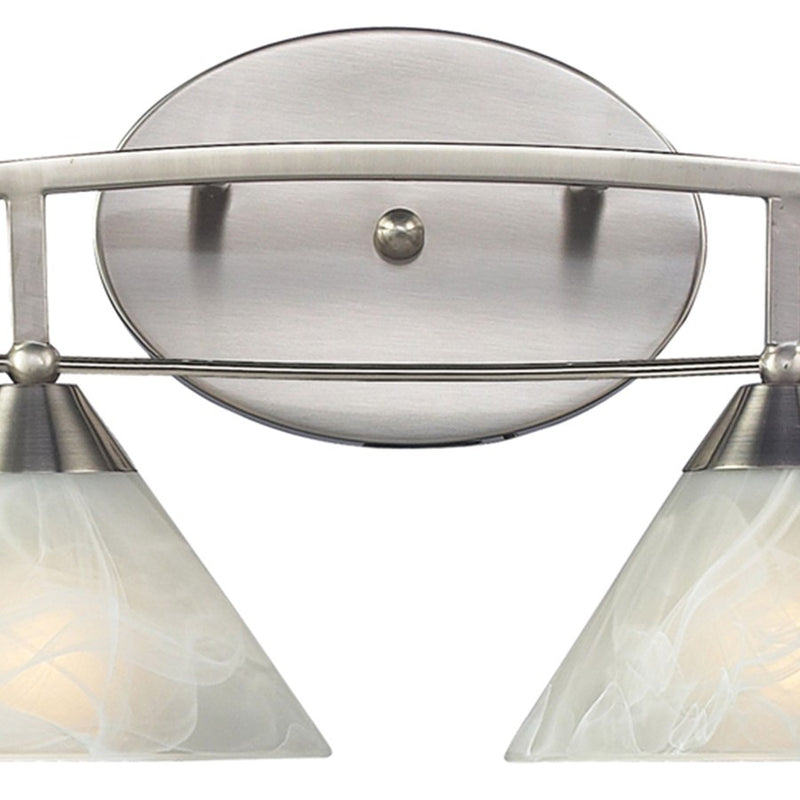 Atlas Lighting Elysburg 36in 4-Light Vanity Light | Transitional Satin Nickel and White Glass | Bathroom Vanity | 36 x 9 x 9 in | Model WL11290-NK