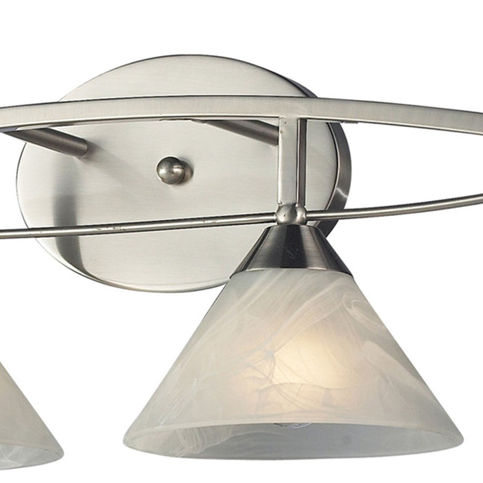 Atlas Lighting Elysburg 36'' Wide 4Lt Vanity Light, Nickel/White