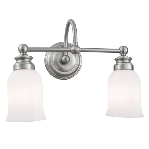 Atlas Lighting Emily 11.5'' Wide 2Lt Vanity Light, Nickel/White