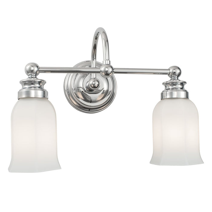 Atlas Lighting Emily 15'' Wide 2Lt Vanity Light, Chrome/White