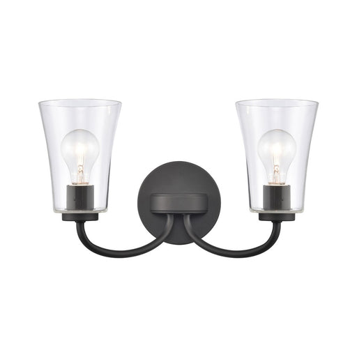 Atlas Lighting Emily 17'' Wide 2Lt Vanity Light, Matte Black/Clear