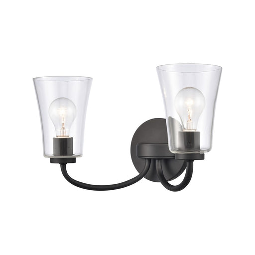 Atlas Lighting Emily 17'' Wide 2Lt Vanity Light, Matte Black/Clear