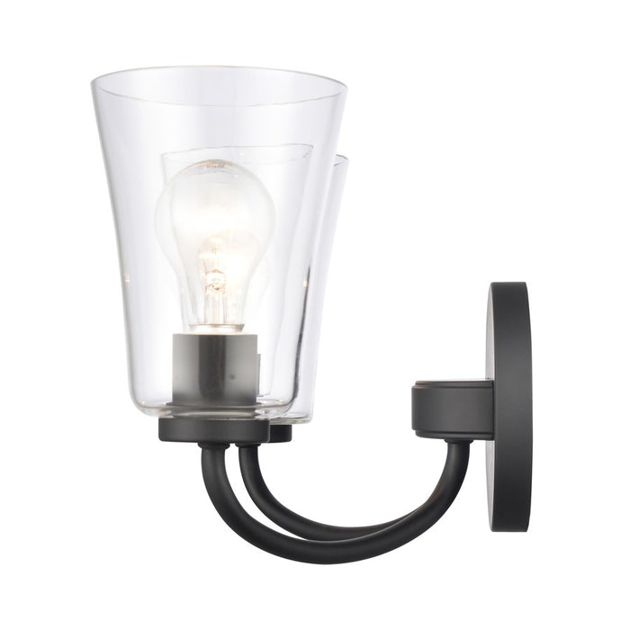 Atlas Lighting Emily 17'' Wide 2Lt Vanity Light, Matte Black/Clear