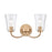 Atlas Lighting Emily 17'' Wide 2Lt Vanity Light, Brushed Gold/Clear