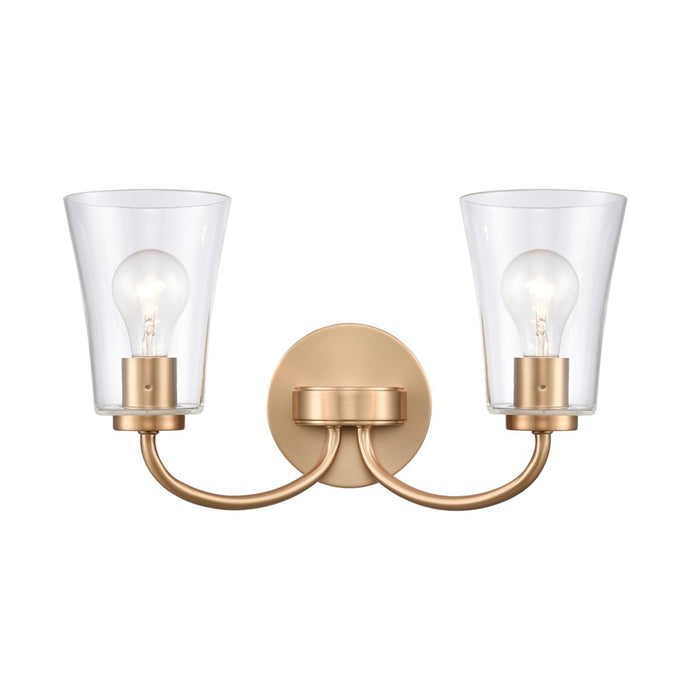 Atlas Lighting Emily 17'' Wide 2Lt Vanity Light, Brushed Gold/Clear