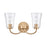 Atlas Lighting Emily 17'' Wide 2Lt Vanity Light, Brushed Gold/Clear