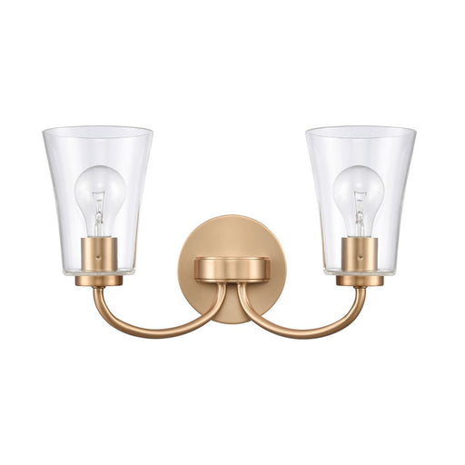 Atlas Lighting Emily 17'' Wide 2Lt Vanity Light, Brushed Gold/Clear