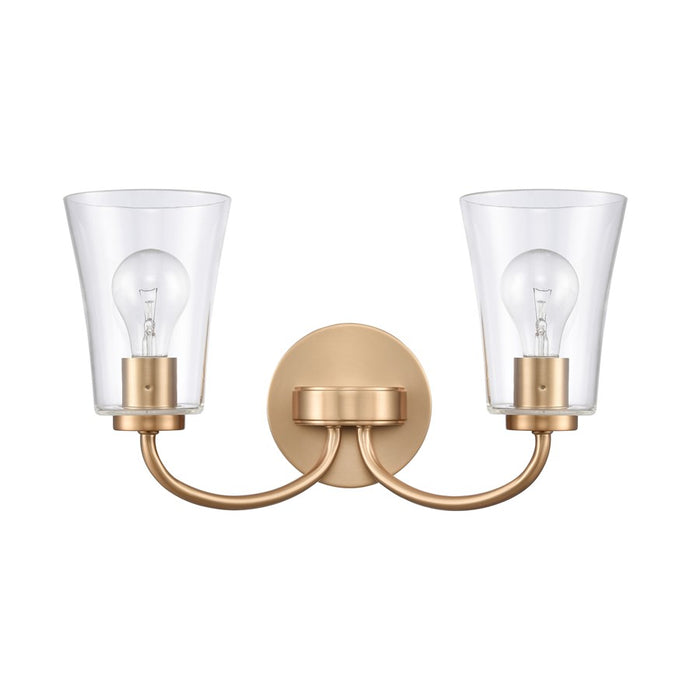 Atlas Lighting Emily 17'' Wide 2Lt Vanity Light, Brushed Gold/Clear