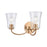 Atlas Lighting Emily 17'' Wide 2Lt Vanity Light, Brushed Gold/Clear