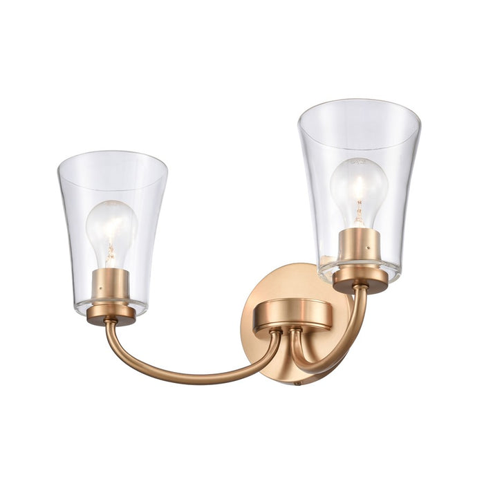 Atlas Lighting Emily 17'' Wide 2Lt Vanity Light, Brushed Gold/Clear