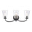Atlas Lighting Emily 23'' Wide 3Lt Vanity Light, Matte Black/Clear