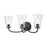 Atlas Lighting Emily 23'' Wide 3Lt Vanity Light, Matte Black/Clear