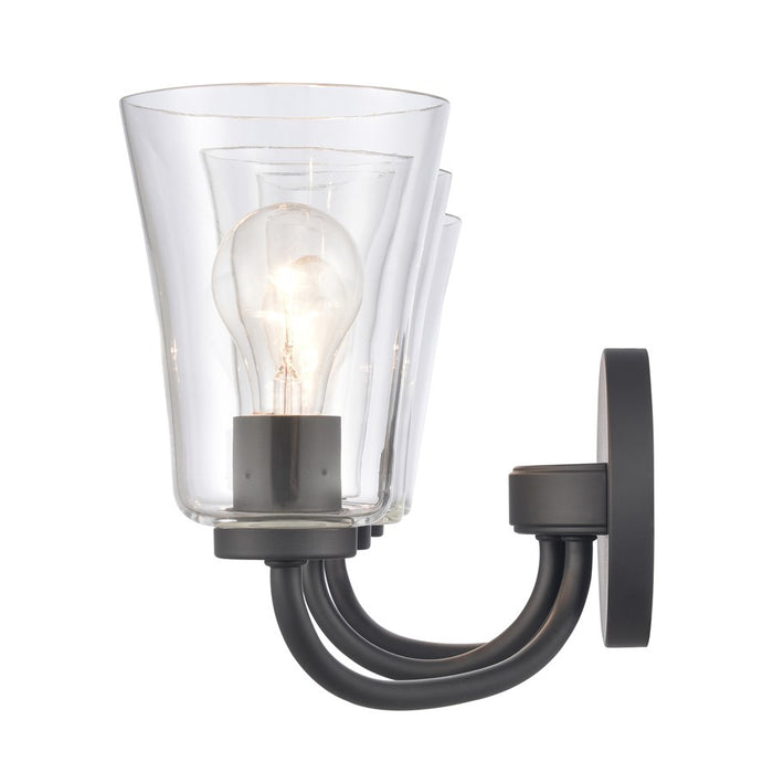 Atlas Lighting Emily 23'' Wide 3Lt Vanity Light, Matte Black/Clear