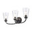 Atlas Lighting Emily 23'' Wide 3Lt Vanity Light, Matte Black/Clear