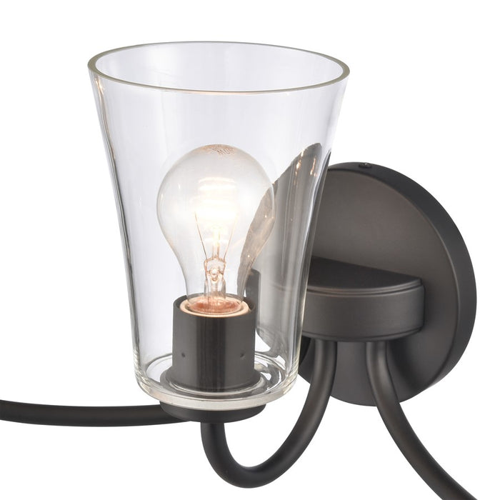 Atlas Lighting Emily 23'' Wide 3Lt Vanity Light, Matte Black/Clear