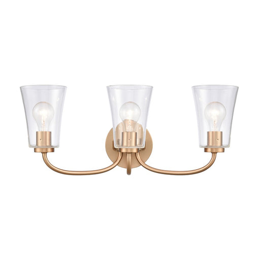 Atlas Lighting Emily 23'' Wide 3Lt Vanity Light, Brushed Gold/Clear