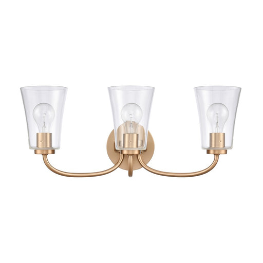 Atlas Lighting Emily 23'' Wide 3Lt Vanity Light, Brushed Gold/Clear