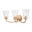 Atlas Lighting Emily 23'' Wide 3Lt Vanity Light, Brushed Gold/Clear