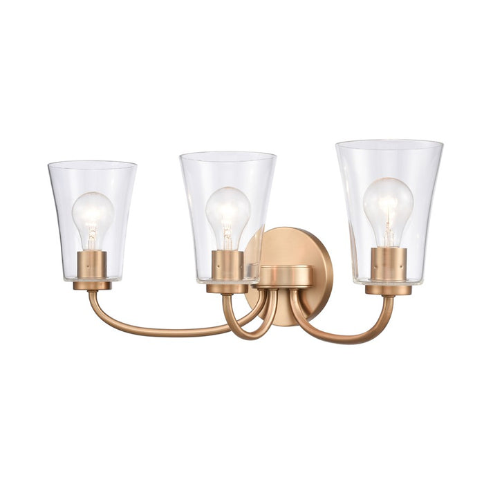 Atlas Lighting Emily 23'' Wide 3Lt Vanity Light, Brushed Gold/Clear