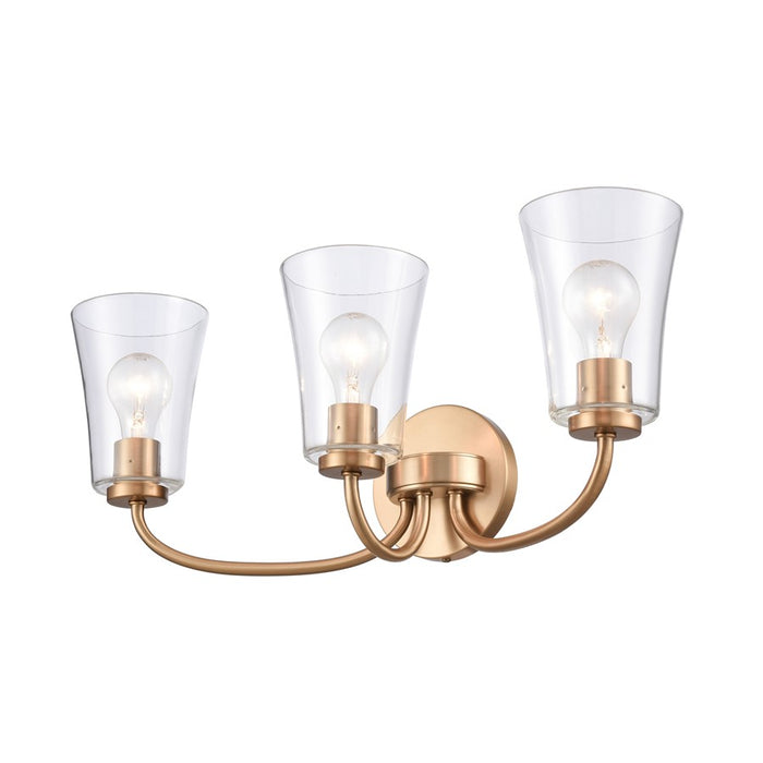 Atlas Lighting Emily 23'' Wide 3Lt Vanity Light, Brushed Gold/Clear