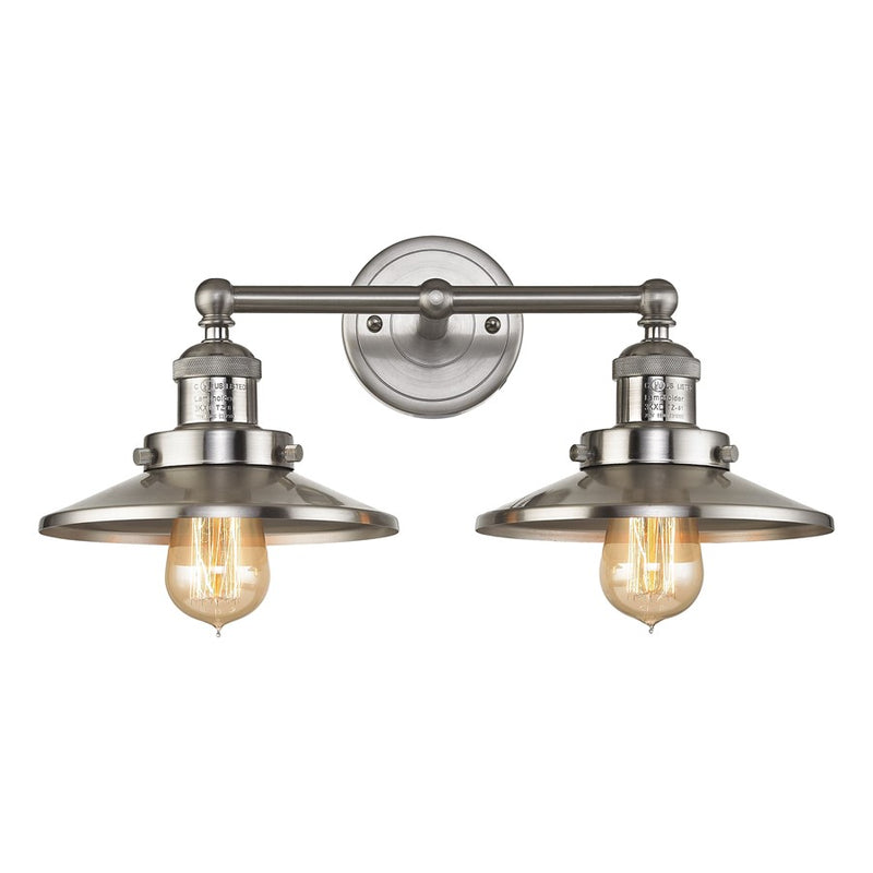 Atlas Lighting English Pub 18''W 2Lt Vanity Light, Nickel/Nickel