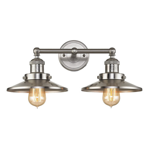 Atlas Lighting English Pub 18''W 2Lt Vanity Light, Nickel/Nickel
