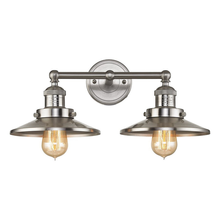 Atlas Lighting English Pub 18''W 2Lt Vanity Light, Nickel/Nickel