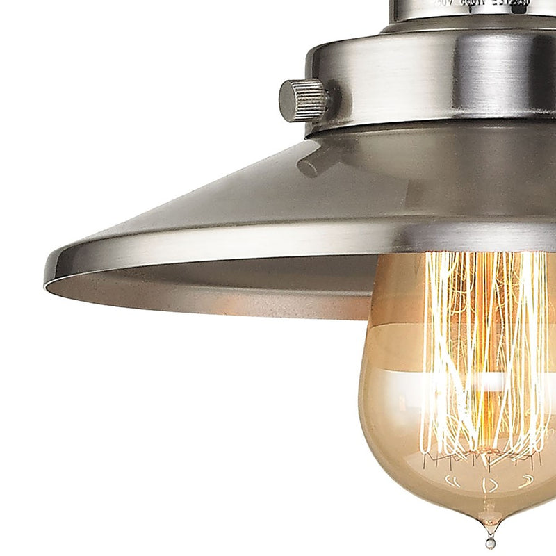 Atlas Lighting English Pub 18in 2-Light Vanity Light | Transitional Brushed Nickel and Nickel Metal Shades | Bathroom Vanity | Model WL11295-NK1