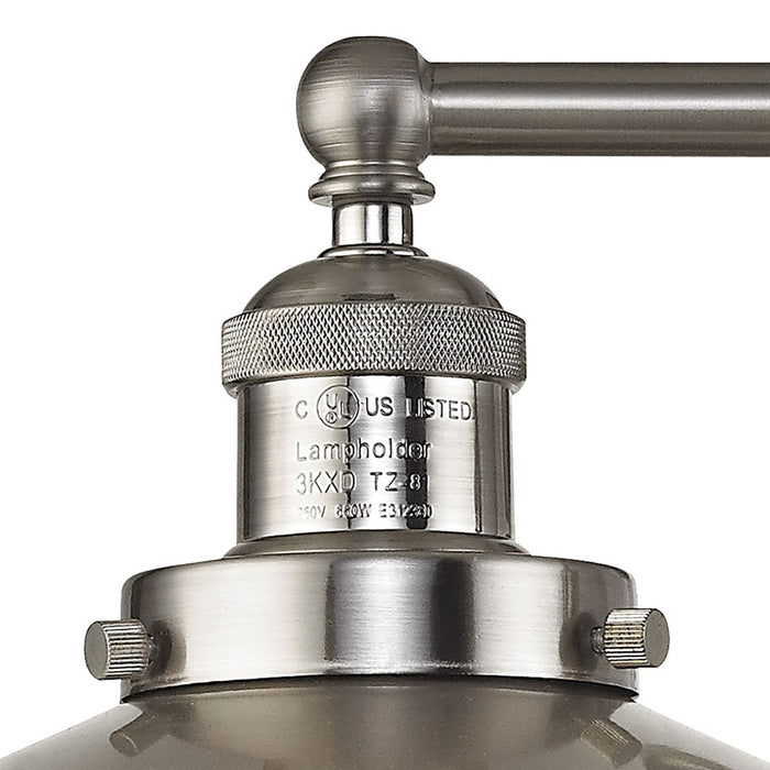 Atlas Lighting English Pub 18''W 2Lt Vanity Light, Nickel/Nickel