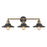 Atlas Lighting English Pub 28'' Wide 3Lt Vanity Light, Brass/Black
