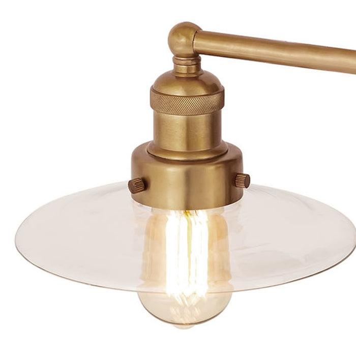 Atlas Lighting English Pub 28'' Wide 3Lt Vanity Light, Brass/Clear