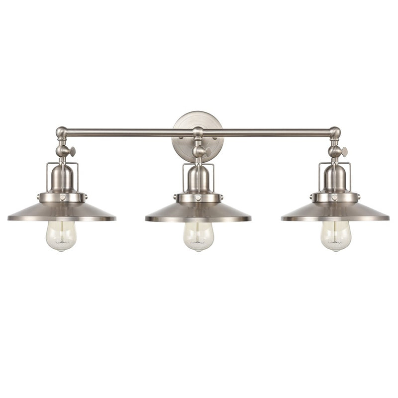 Atlas English Pub 28in 3-Light Vanity Light | Transitional Satin Nickel Metal | Bathroom Vanity | 28 x 10 x 8 in | Model WL11296-NK2