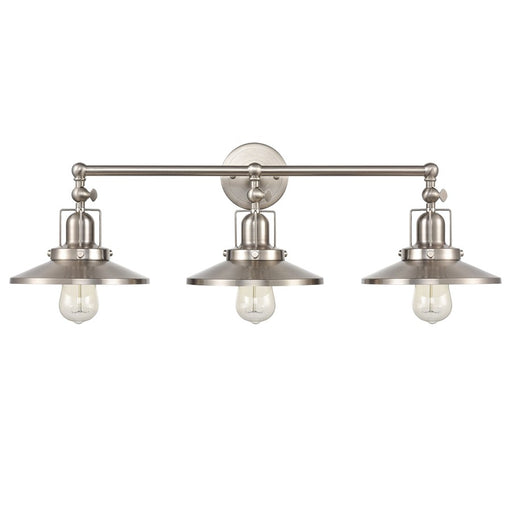 Atlas Lighting English Pub 28'' Wide 3Lt Vanity Light, Nickel