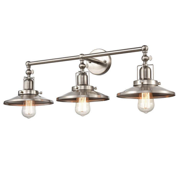 Atlas Lighting English Pub 28'' Wide 3Lt Vanity Light, Nickel