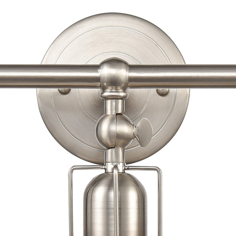 Atlas Lighting English Pub 28'' Wide 3Lt Vanity Light, Nickel