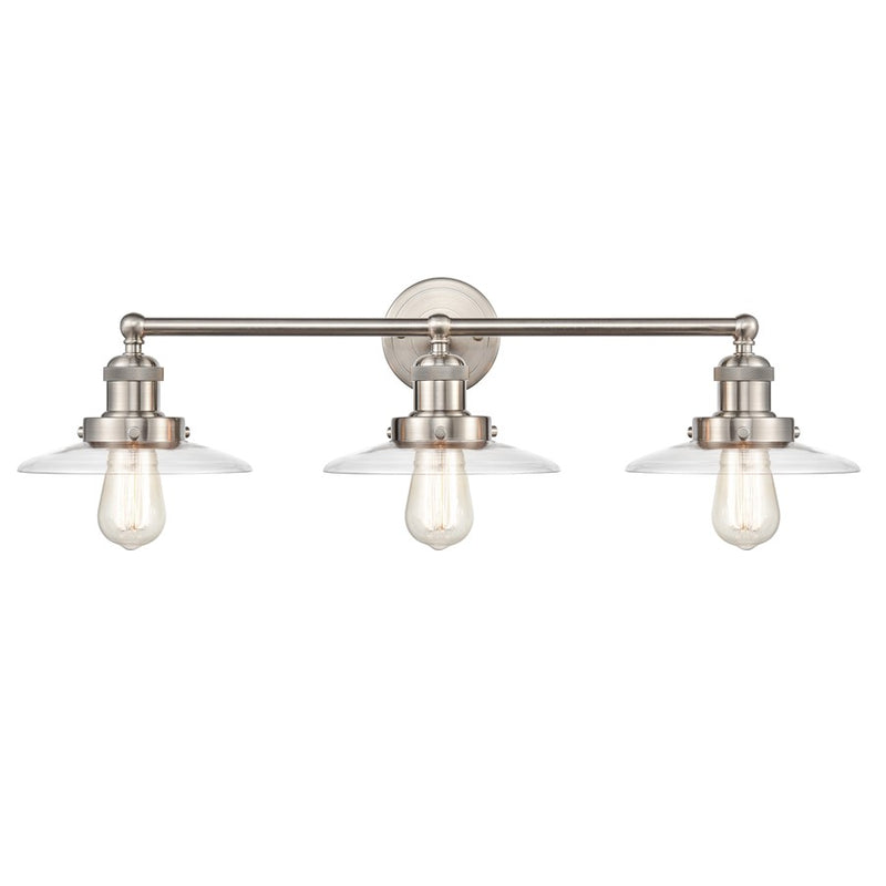 Atlas English Pub 28in 3-Light Vanity Light | Transitional Satin Nickel Metal | Bathroom Vanity | 28 x 10 x 8 in | Model WL11296-NK3
